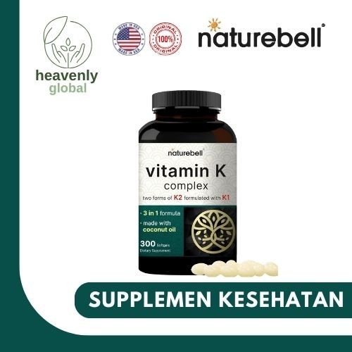 Naturebell Vitamin K Complex K1+K2 (MK-7 & MK-4) 2,600 mcg - 300 Softgels
