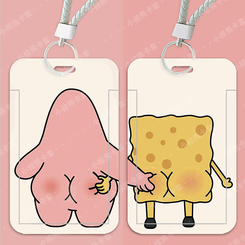 

ID CARD HOLDER,Tempat Kartu Pasangan Spongebob Kawaii, Cocok untuk Kantor/Sekolah, Tempat Kartu Nama, Tempat Kartu Pelajar, Tempat Kartu Akses, Penutup Pelindung Kreatif, Sederhana dan Modis