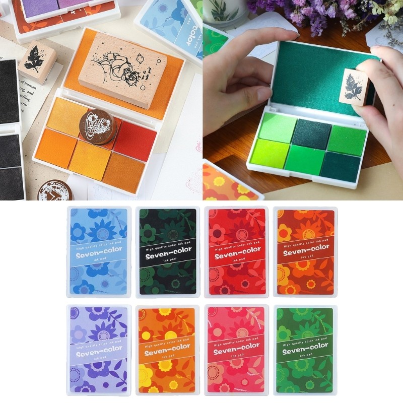 

Craft Pads Finger Pads Stamps Partner Pads Washable for Rubber Stamp Boy Girl Adult Paper Fabric Stamping H8WD