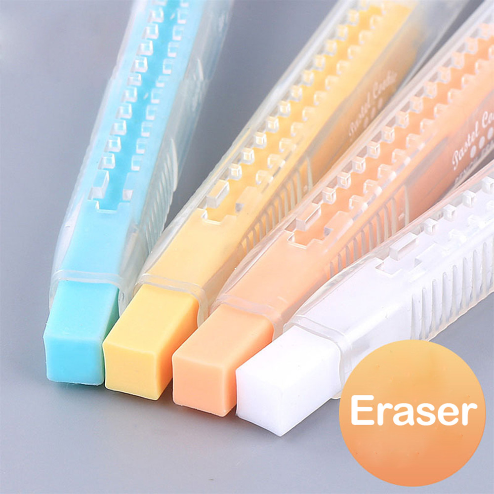 

1Pcs Creative Pen-shaped Pressed Retractable Pencil Eraser Painting Dust-free Writing Rubber Eraser Refill Painting Supplies