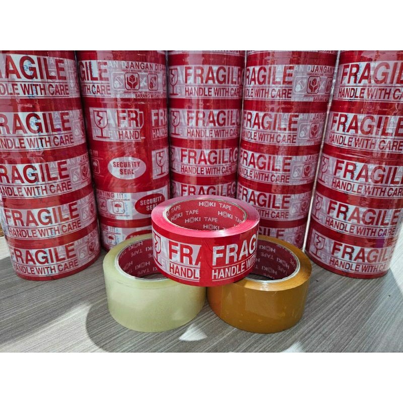 

COD Lakban Fragile Lakban Bening Coklat 48mm x 90 Yard Super Lengket & Hemat