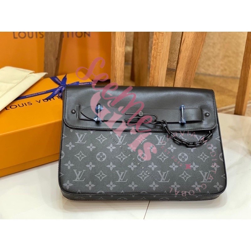 Tas Jinjing Tangan Pria Clutch Ipad Pouch Besar LV Leather Monogram super mirror