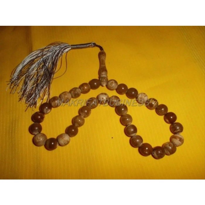IMDAHANDICRAFT Tasbih TALI ARUS PUTIH akar batu 33 biji 12 mm 01