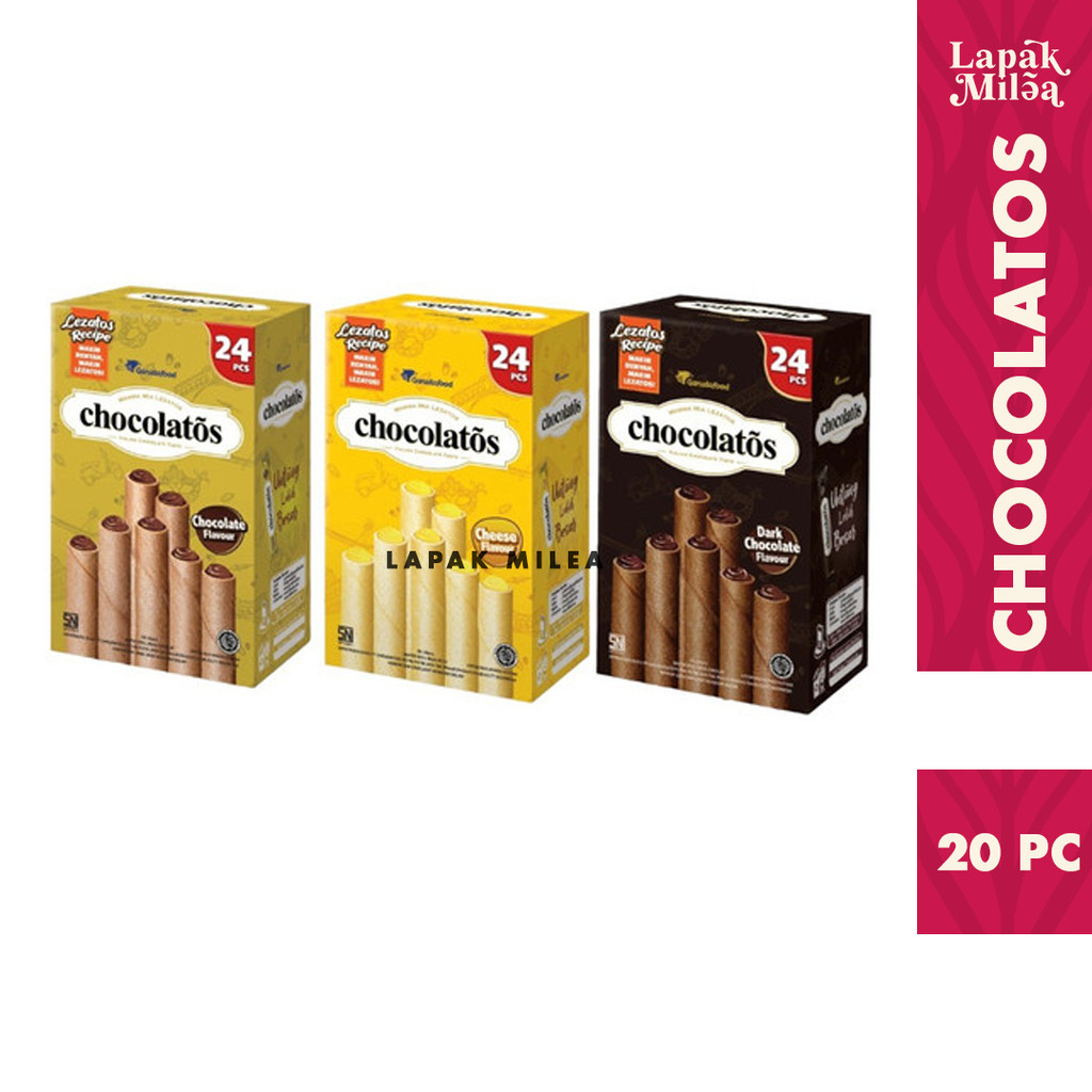 

Chocolatos Classic Dark Choco Vanilla Cheese Wafer Roll - Netto 24 bks x 8.5gr