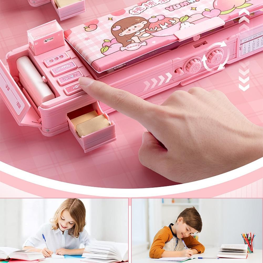 

Multi-functional Pencil Case Smart Password Lock Primary School Students High-tech Inbox Double-layer Large Capacity Pencil Case