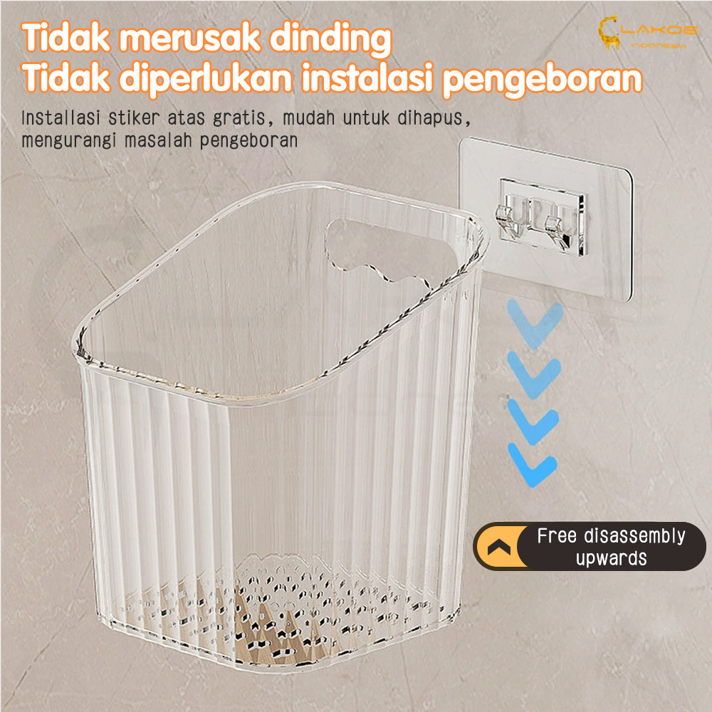 Lakoe Rak Tempat Sikat Gigi Dinding Wadah Gantung Penyimpanan Makanan Dapur Serbaguna