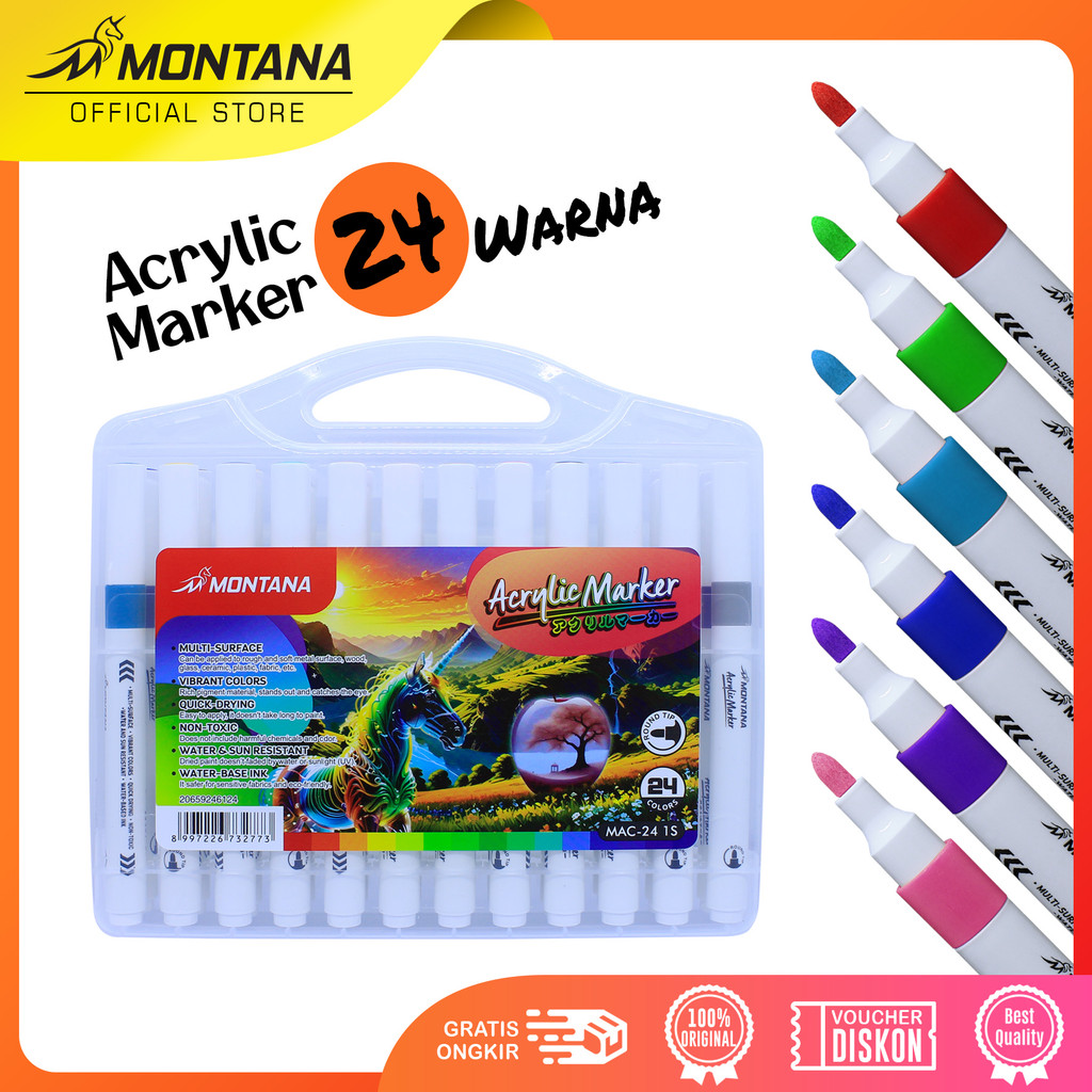 

NEW PRODUCT MONTANA SPIDOL AKRILIK ACRYLIC MARKER 24 WARNA MAC-24 1S JAVABSJSG