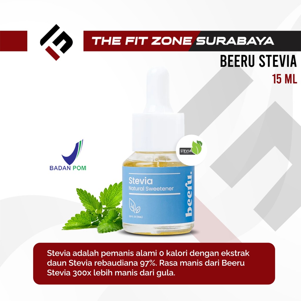 

BEERU Stevia Natural 15 ML Sweetener Pengganti Gula Sehat Pemanis Alami Nol Kalori
