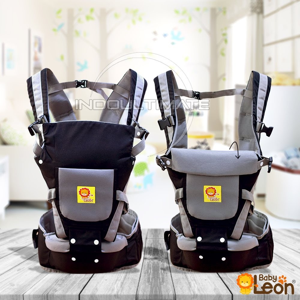 5in1 Gendongan Bayi Hipseat BABY LEON Depan Multifungsi + TOPI (0-3 Tahun) Anti Capek Kanguru by-60 