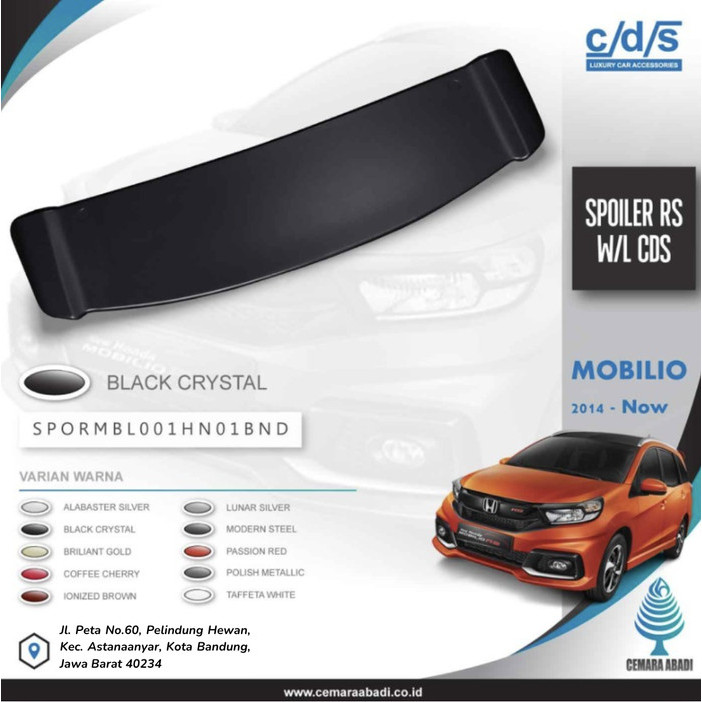 SPOILER HONDA MOBILIO 2014 - Black Crystal