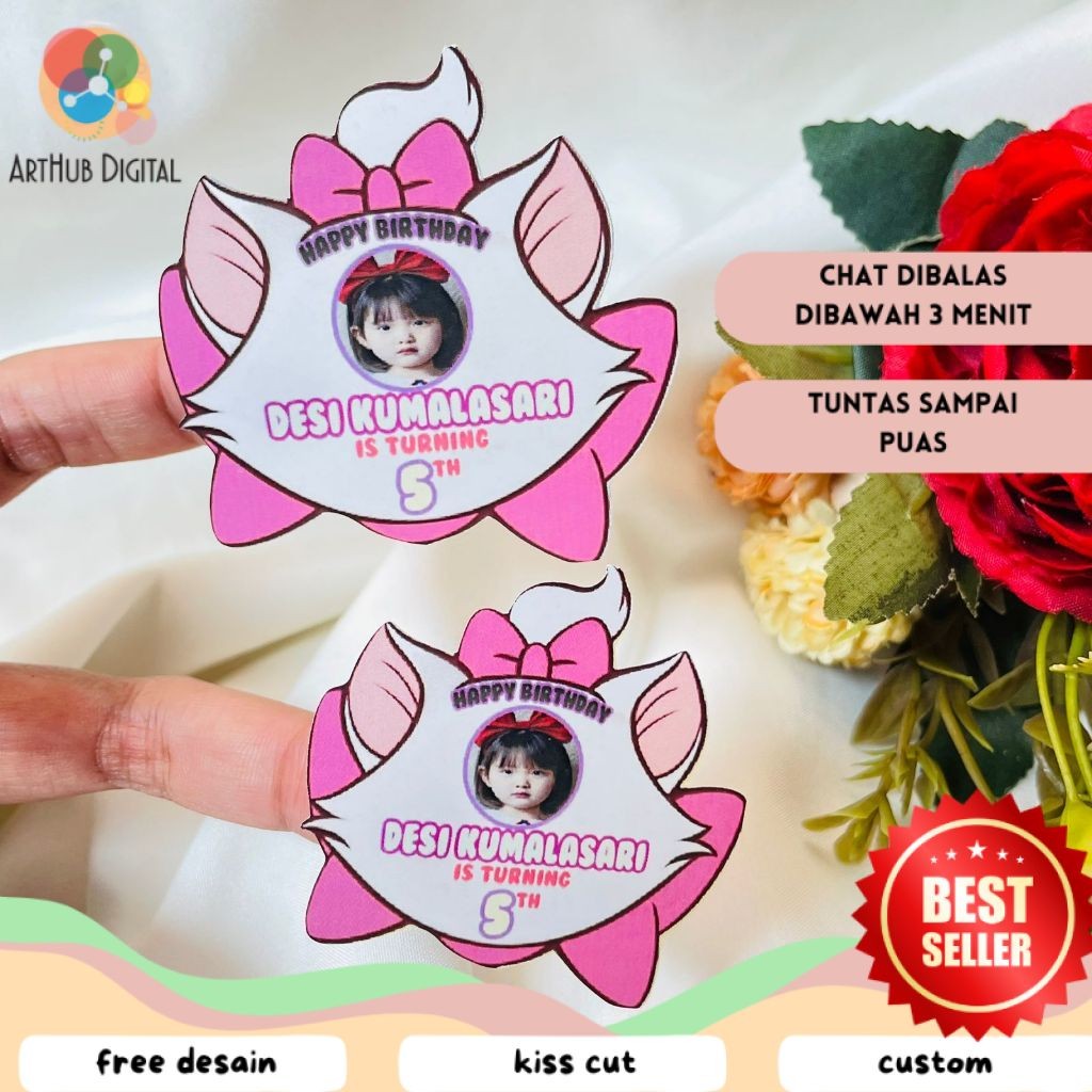 

AHD 4-8 Sticker Karakter Ulang Tahun Anak Stiker Ultah Free Design Template Birthday Chromo