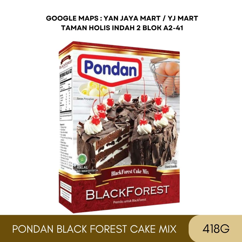 

Pondan Brownies Kukus 400g/ Brownis / Cake Mix Black Forest 418g Kemasan Box
