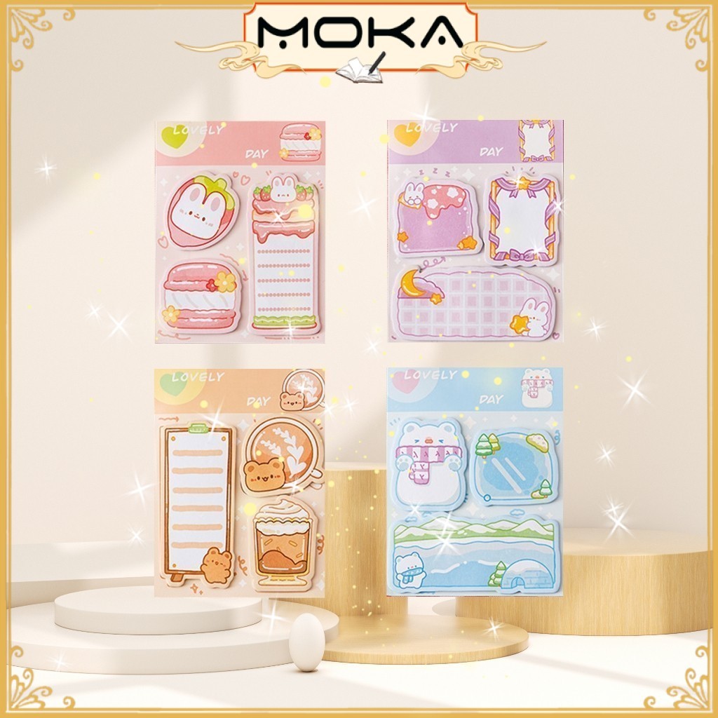 

MOKA STICKY NOTE DAILY MOTIF KARTUN KIYOWO CUTE KAWAII / STICKY NOTE WARNA PASTEL KAWAII MKA90