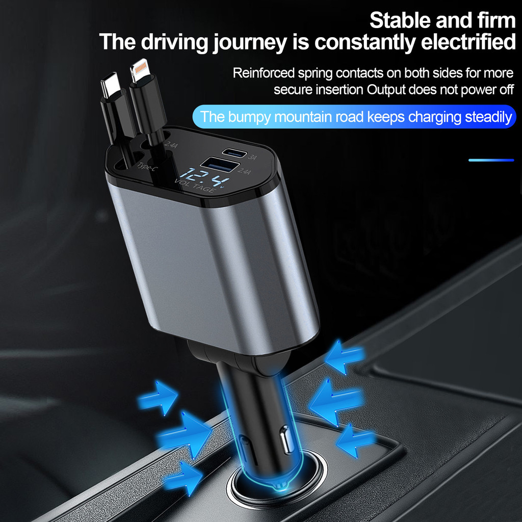 HOT DEALS FURINTAMA Car Charger Mobil 4 in 1 Port USB IOS Android 120W