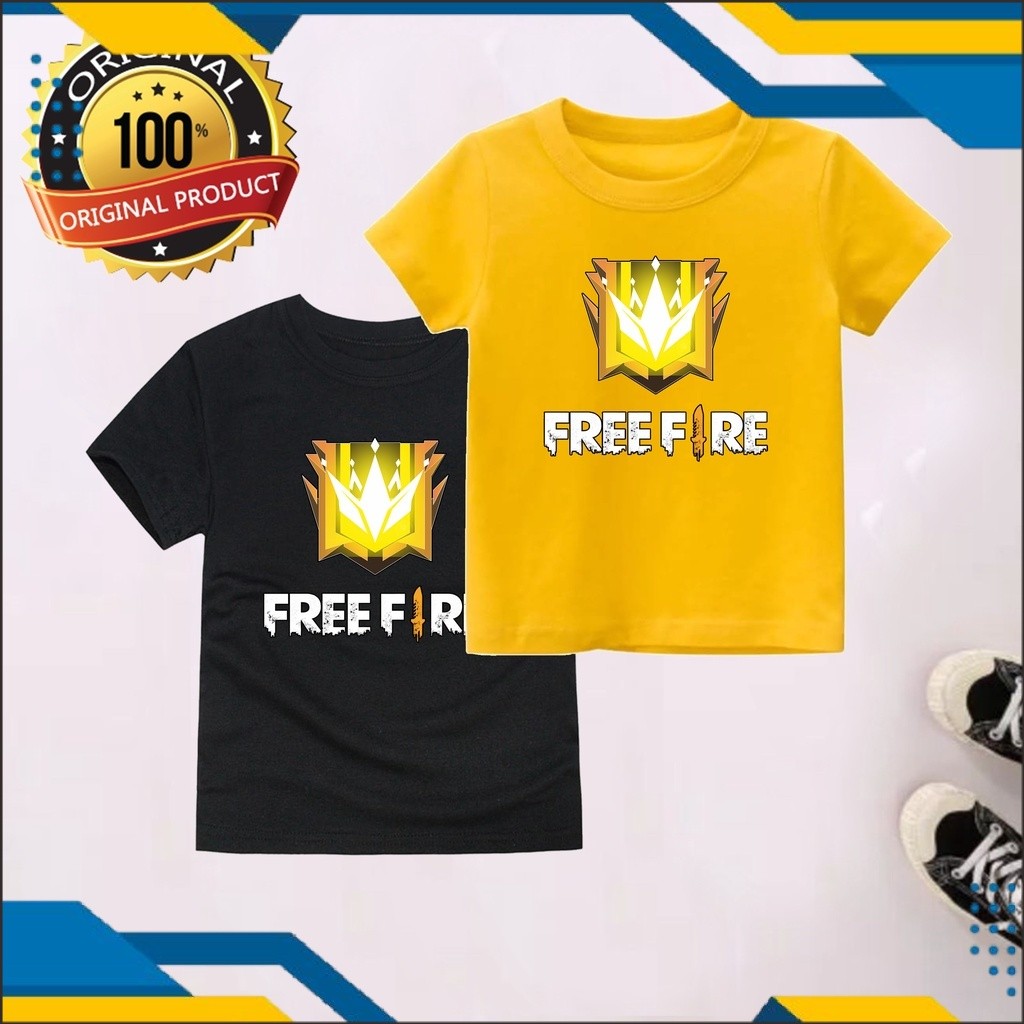 MY - Kaos Anak FF Motif Grand Master Baju Anak Free Fire Laki Laki Dan Perempuan Fashion Kids 14 A6