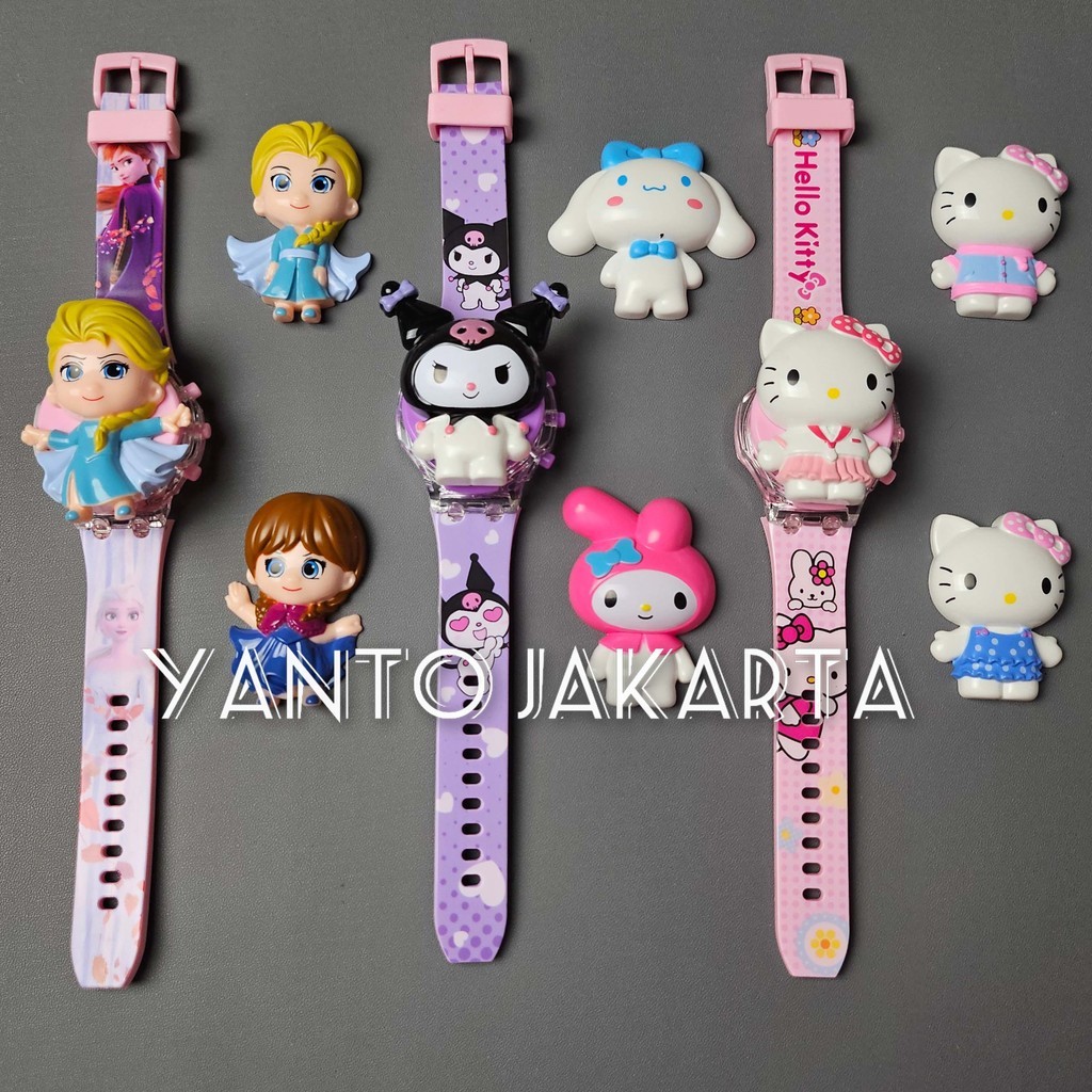 Jam tangan anak perempuan free 2 casing karakter