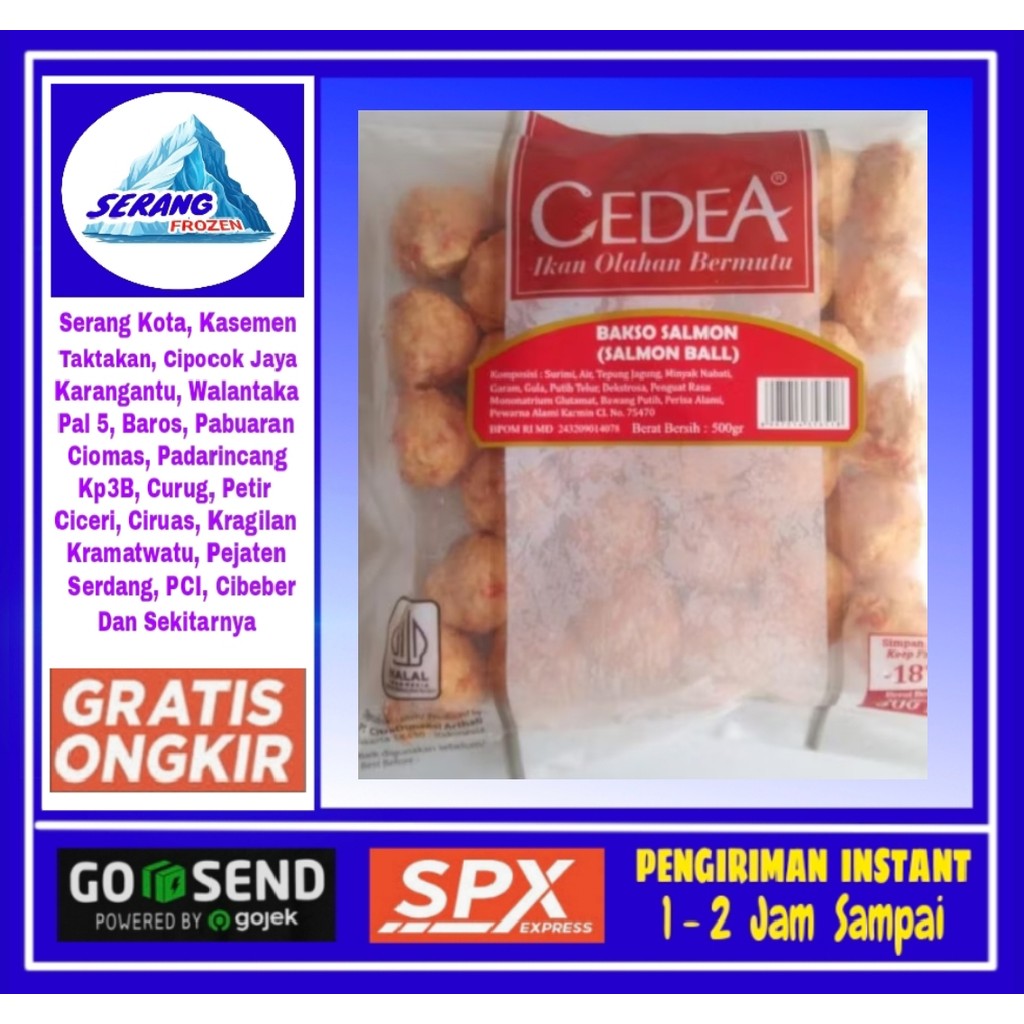 

CEDEA Bakso Salmon 500gr ,Bakso ikan Salmon, Baso, Serang Frozen