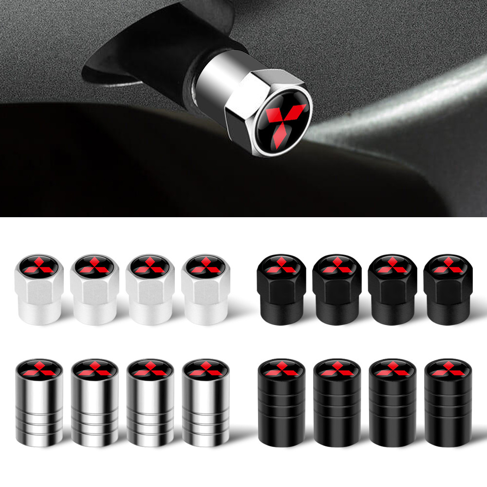 4pcs Car Wheel Tire Valve Caps Tyre Rim Stem Covers Airdust For Mitsubishi Space Star Lancer Outland