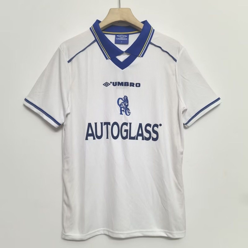 Jersey Vintage 98 Chelsea Putih T shirt pria