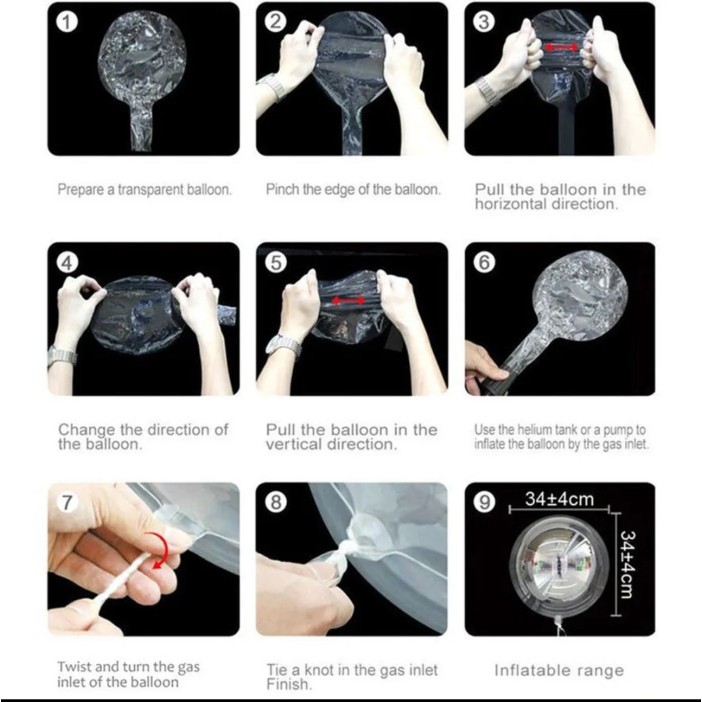 Nataya123 - Pack Isi 50 Balon Bobo Pvc 18 Inch / Balon Transparan / Balon Bening