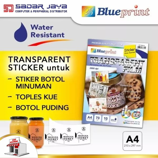 

Blueprint Transparent Film A4 Sticker Transparan Tahan Air Label Transparant Stiker Water Resistant