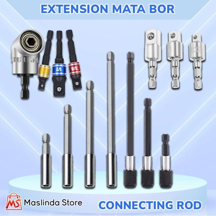 Extension Mata Bor Sambungan Ekstensi Kepala Obeng Soket Adapter Bits Berbagai Jenis MS - Mata Bor L