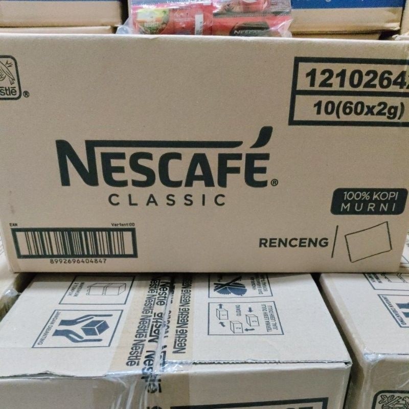 

kopi Nescafe classic sachet 2 gram (harga 1 dus isi 10 pack @ 60 sachet)
