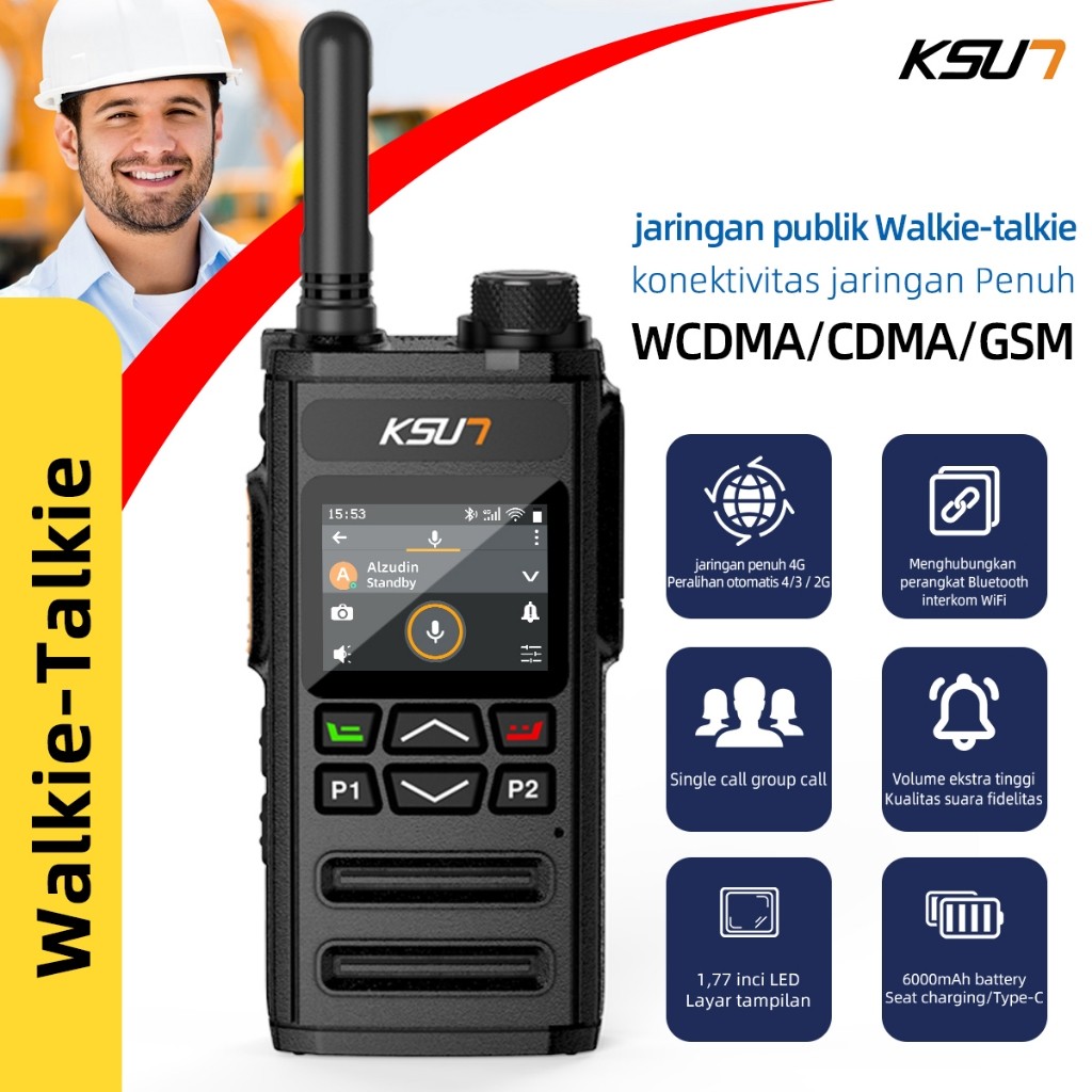 KSUN ZL35 POC ZELLO App Jarak panjang 200km 5000 mil HT POC Radios 4G Global Android Zello Walkie Ta