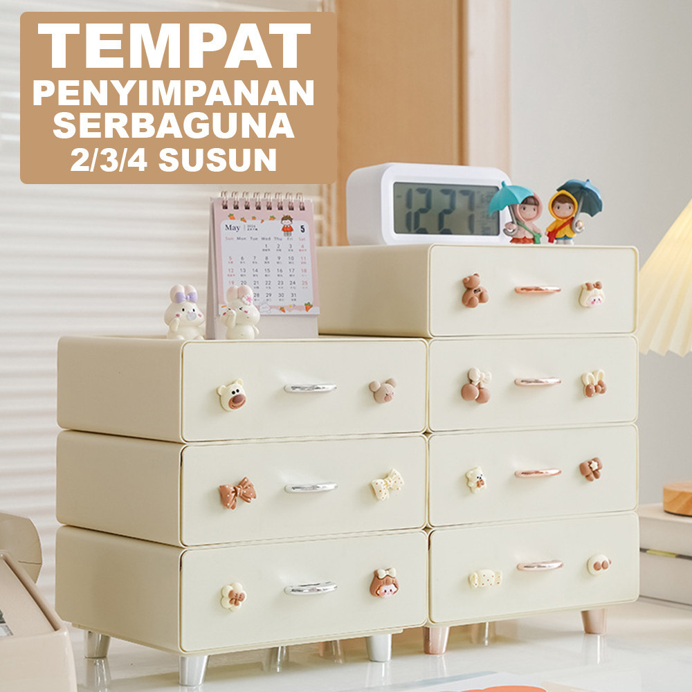 Laci Mini Serbaguna Karakter Lucu – Tempat Penyimpanan 2/3/4 Susun Aesthetic - DD031