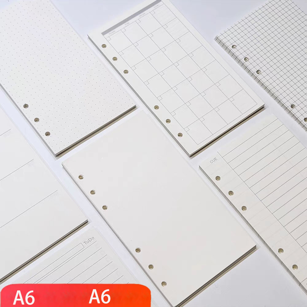 

A6 45 sheets 90 pages 100g DIY Spiral Notebook Refills A6 Weekly Monthly Journal Papers Plaid Check Blank