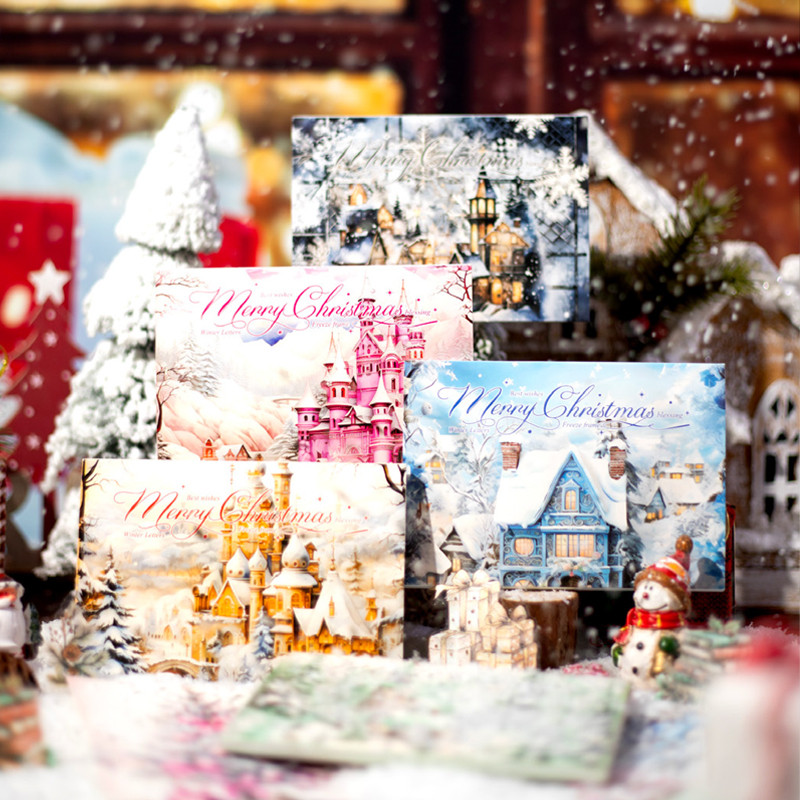 

Mr. Paper 5Style 30Pcs/bag winter letter series postcard material DIY handbook scrapbook photo frame gift blessing greeting card