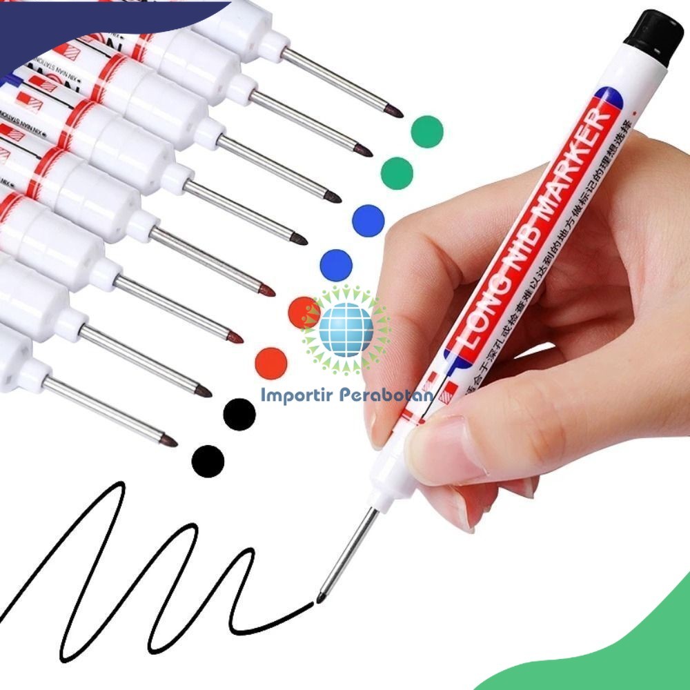 

IMP-B107-Spidol Pertukangan Long Nib Head Marker Waterproof