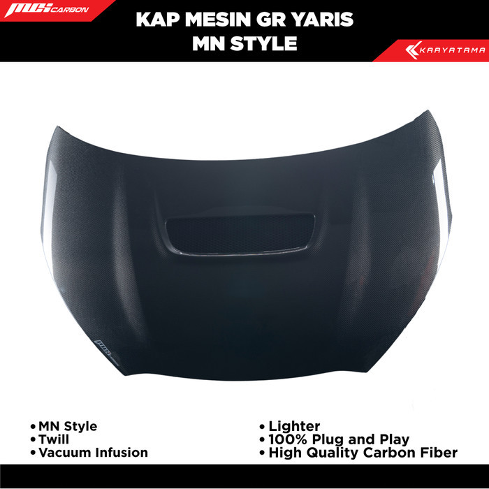 Kap Mesin Carbon Yaris GR Custom 13 | MCI Carbon by Karyatama