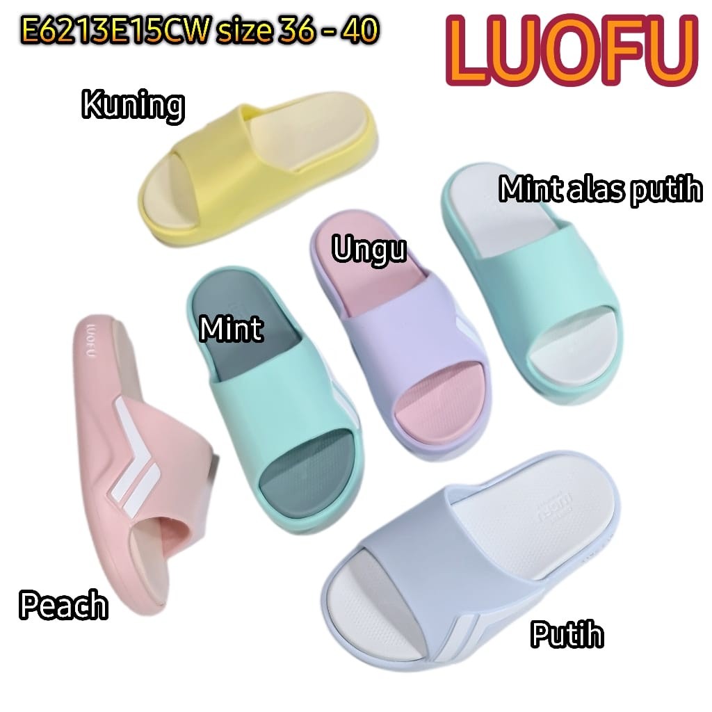 AMAISHOP E6213E15CW LUOFU ORIGINAL jelly sandal karet empuk murah selop wanita sendal luofu cewek im
