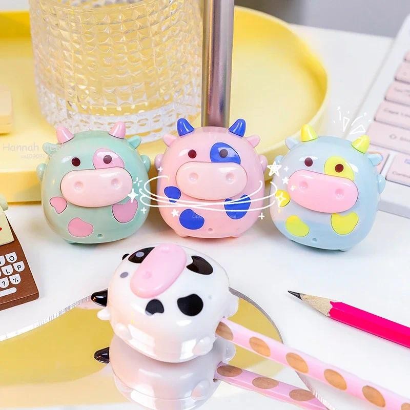 

1 Pcs Stationery Kawaii Cow Cartoon Pencil Sharpener Office Supplies Kawaii School Accessories