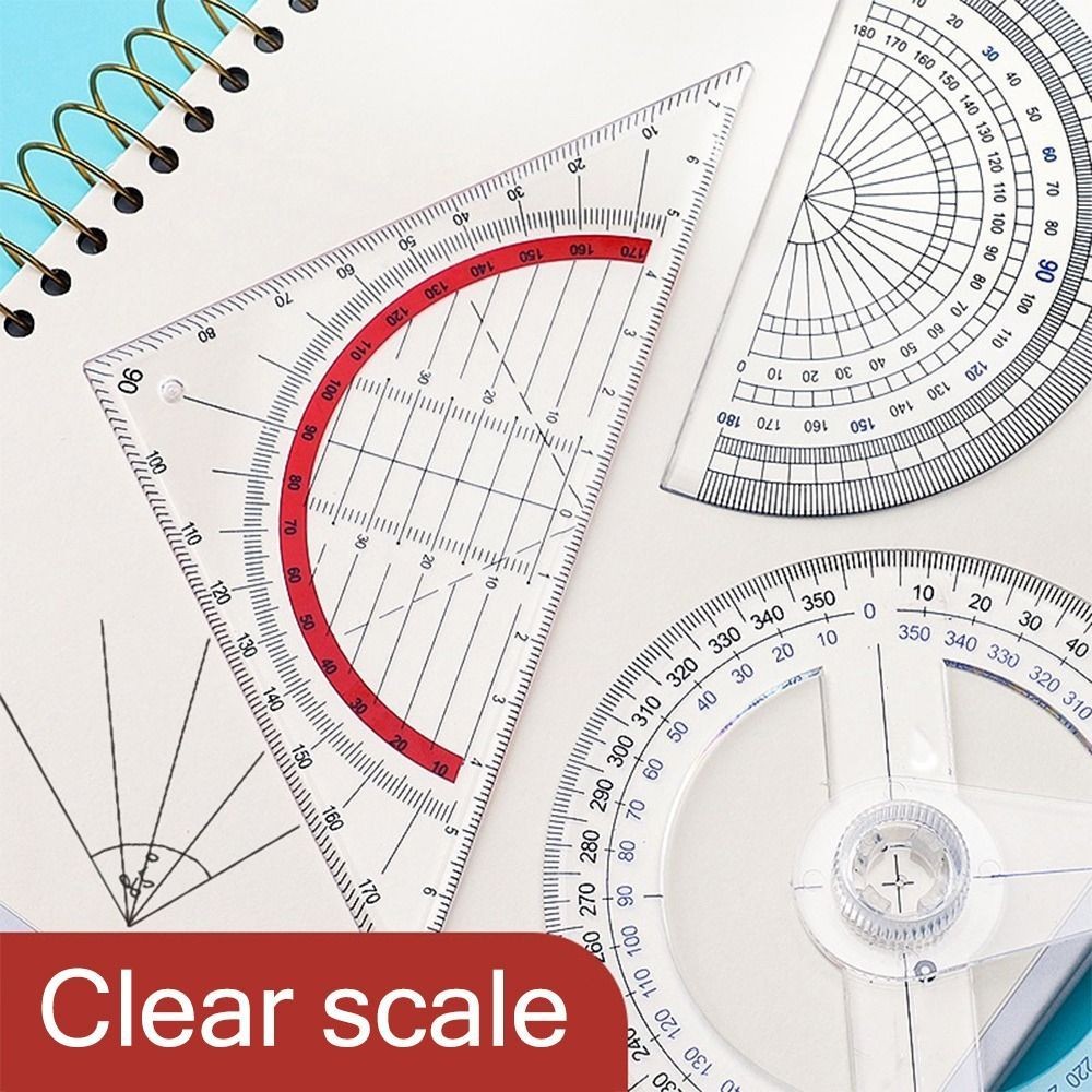 

Transparent 180/360 Degree Protractor Triangle/Half Round Angles Measuring Ruler Drawing Design Angle Measure Tool Professional