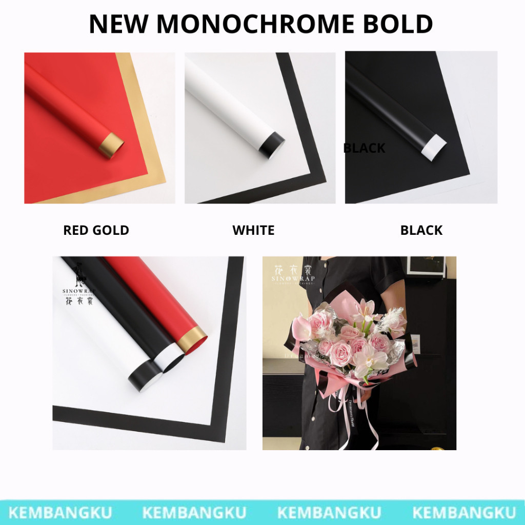 

(LEMBARAN) new CELLOPHANE MONOCHROME FRAME COLOUR LEMBARAN KERTAS BUKET BUNGA WRAPPING PAPER