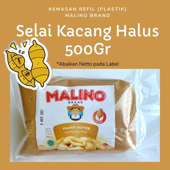 

New Arrival Selai Kacang Halus Peanut Butter Creamy 500gr - MALINO BR