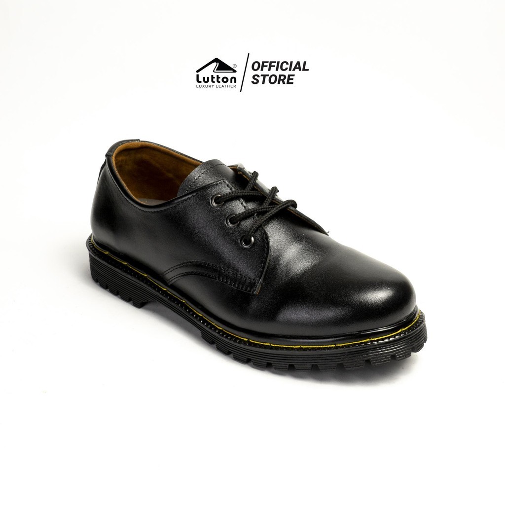 Sepatu Pria Lutton Romeno sol hitam Docmart casual oxford kulit asli Shoes