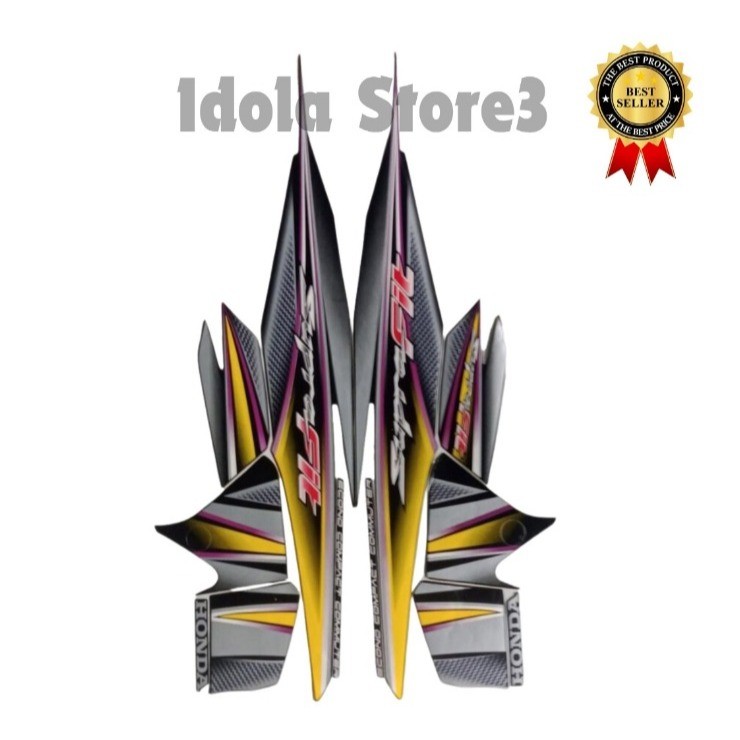 STIKER STRIPING HONDA SUPRA FIT 2006 KUNING LIS BODY STIKER SUPRA FIT 2006 TERBAIK