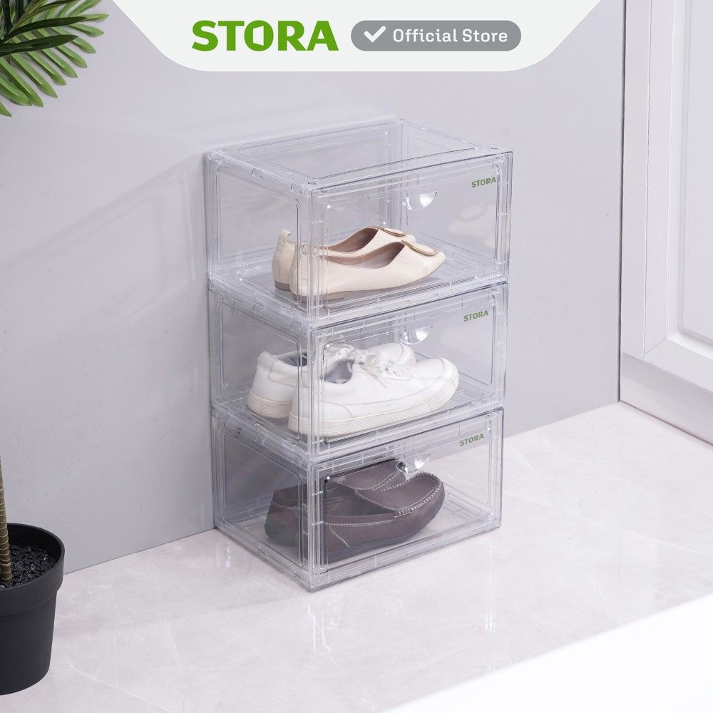 Stora Kotak Sepatu Side Open Tempat Sepatu Rak Sepatu Tertutup Lemari Sepatu Shoe Rack