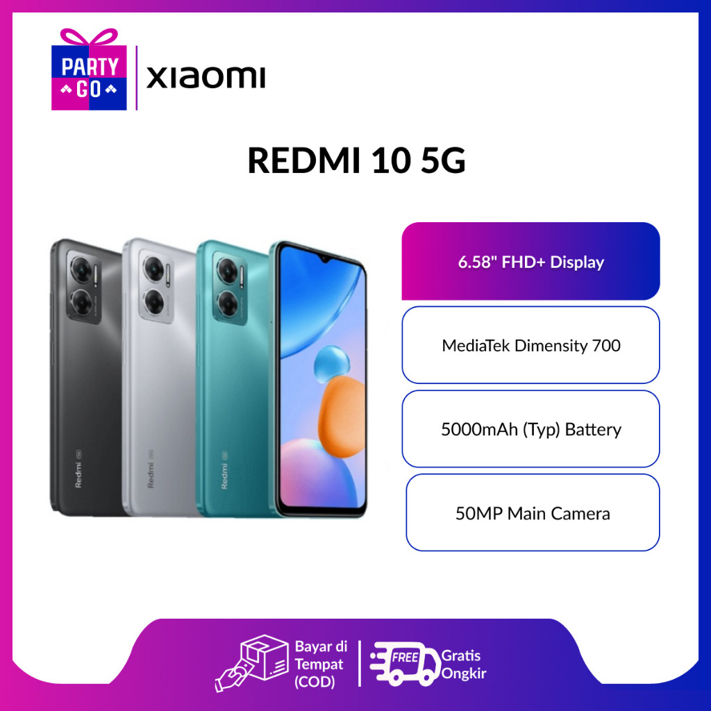 (Second Like New) Xiaomi Redmi 10 5G 6GB + 128GB  6.58" FHD+ display