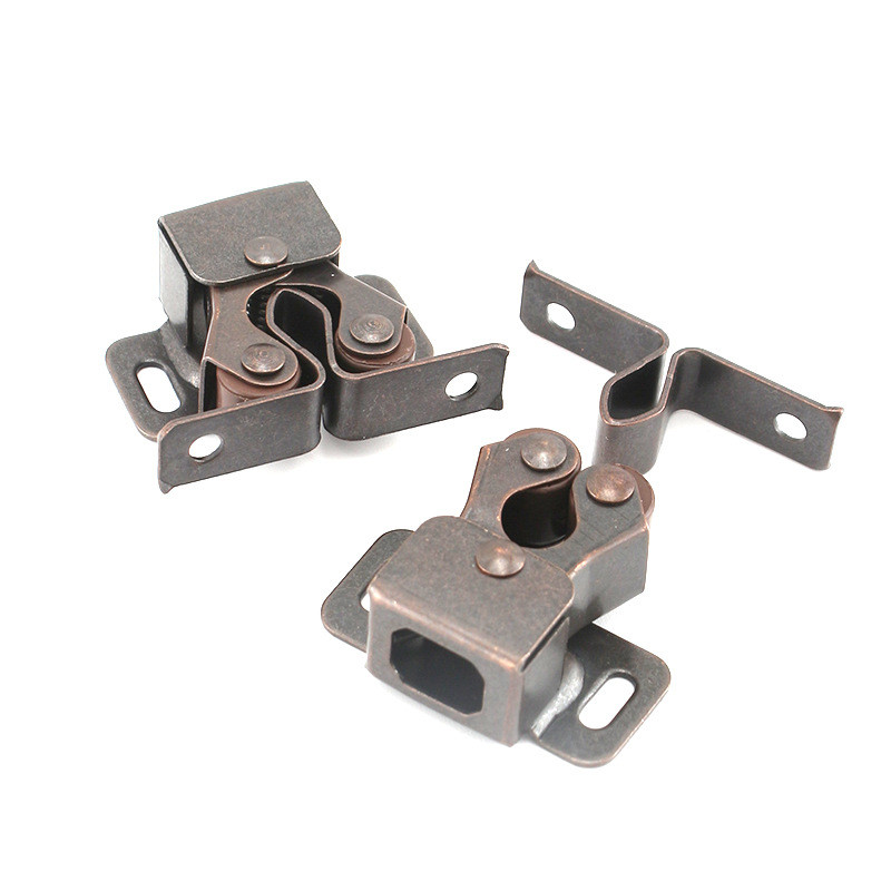 1Pcs Double Ball Roller Catches Cupboard Cabinet Door Latch Locks Hardware Tool Copper Double Roller