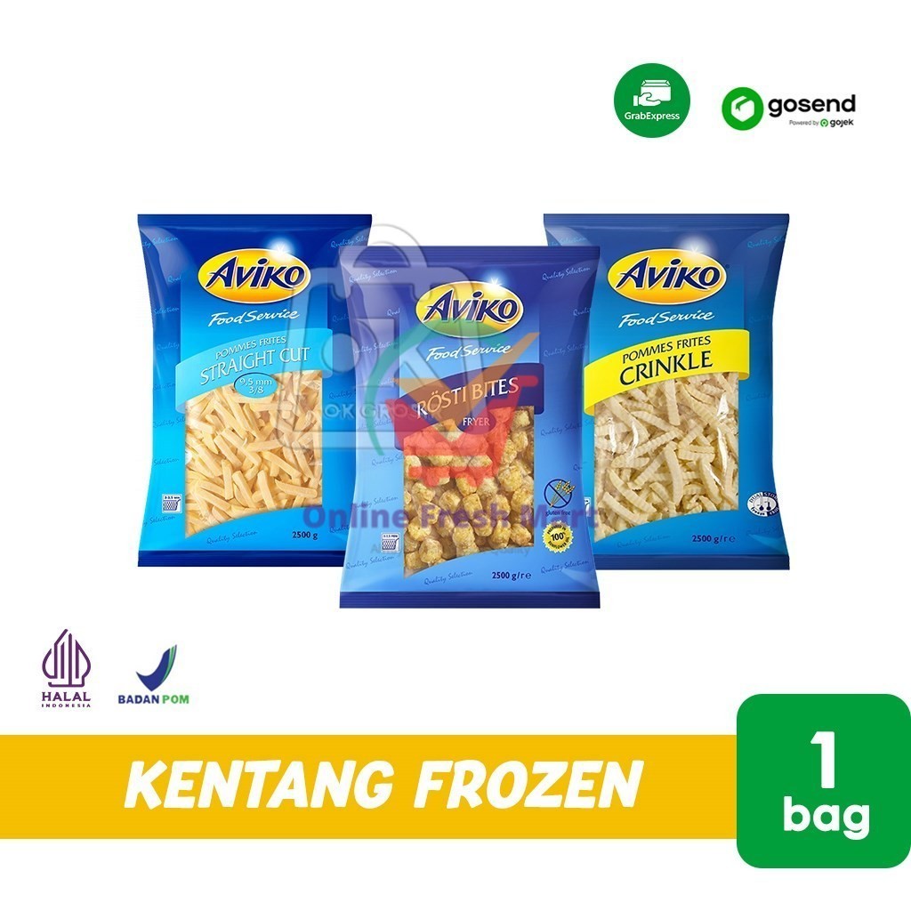 

Kentang Goreng Premium AVIKO / French Fries 1 Bag (KHUSUS INSTANT) - Online Fresh Mart Denpasar