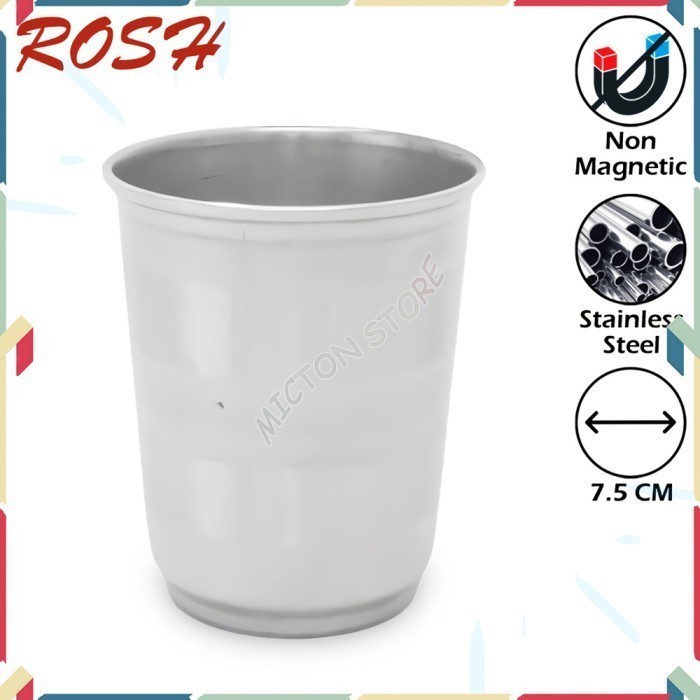 TOPTON ROSH Gelas / Cangkir Minuman 7.5 CM Stainless Steel Tango Air LionStar Plastik Berkualitas Mu