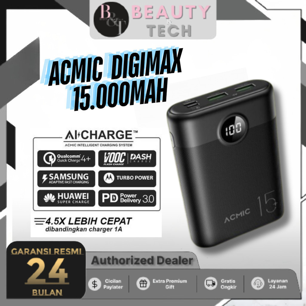 ACMIC DIGIMAX 15000mAh Powerbank Mini 22.5W Fast Charging Type C