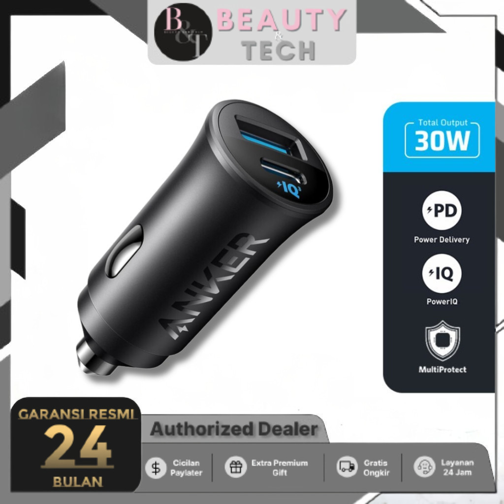 Anker Car Charger 30W 2-Port Type-C Adapter PIQ 3.0 - Garansi Resmi Anker 18 Bulan