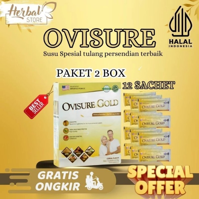 

PAKET 2 BOX OVISURE GOLD MILK SUSU OBAT TULANG DAN SENDI YG SEHAT 100% DIMFOR USA