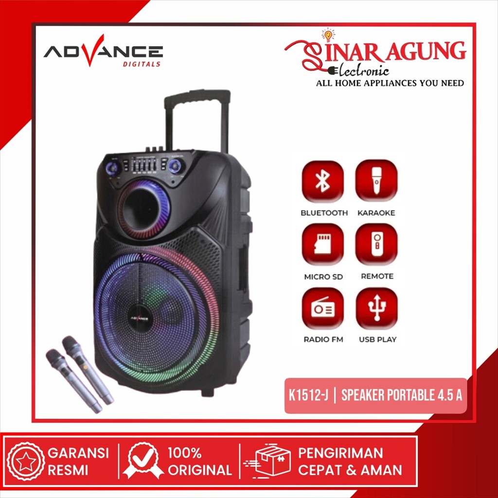 ADVANCE K1512-J / K1512J PROFESSIONAL PARTY SPEAKER SYSTEM 4.5A