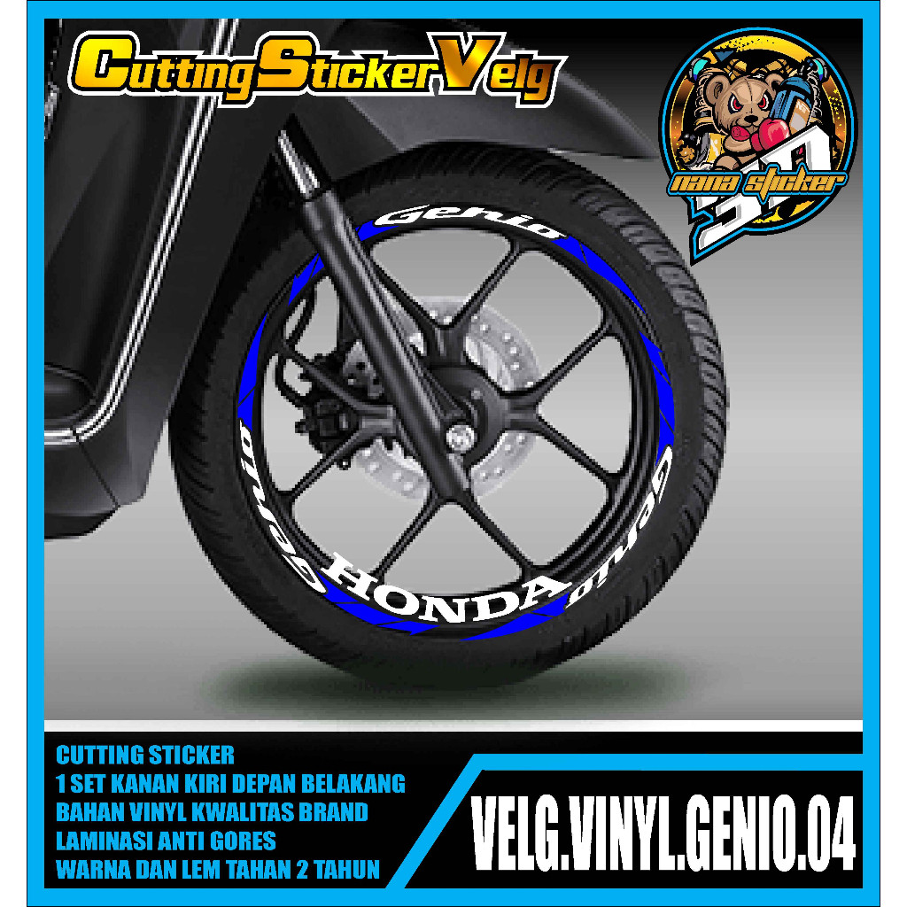 CUTTING STIKER VELG GENIO- STICKER LIS LIST VELG VARIASI GENIO 04